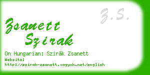 zsanett szirak business card